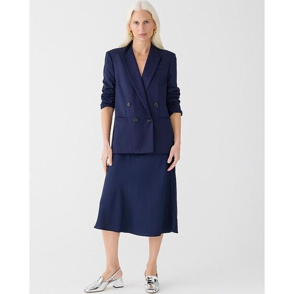 J Crew Gwyneth Slip Skirt in Navy - Picture 1 of 11